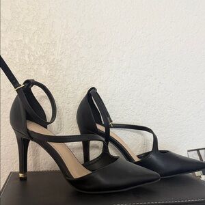 Kellytoy Black Women's Heels with Ankle Strap